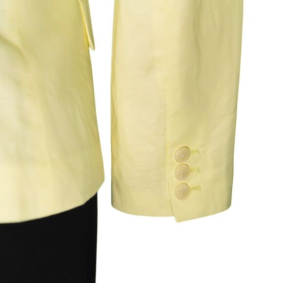 Banana Republic Women's Blazer Neon Yellow Linen Blend Work Office Suit Jacket 6 - Picture 10 of 10